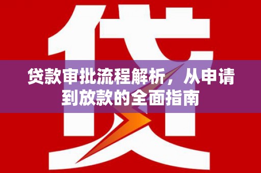 岗巴贷款审批流程解析，从申请到放款的全面指南