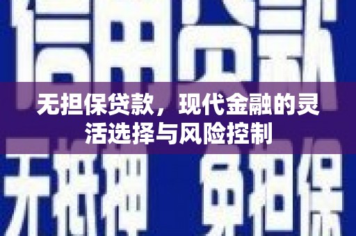 岗巴无担保贷款，现代金融的灵活选择与风险控制