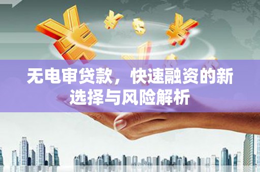 岗巴无电审贷款，快速融资的新选择与风险解析